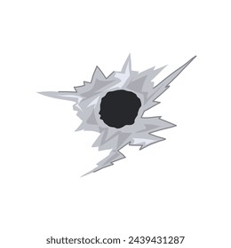 caricatura de agujero de bala de objetivo. textura de disparo, vidrio de guerra, militar grunge símbolo de agujero de bala de objetivo. símbolo aislado ilustración vectorial