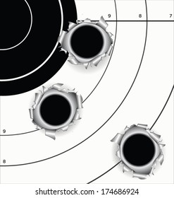 Target with bullet holes