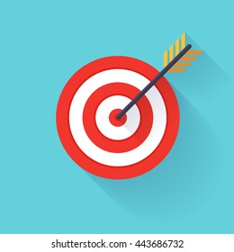 Target bullseye or arrow flat icon. Flat design modern vector illustration concept.
