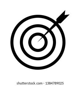 Target bullseye arrow icon flat. Illustration isolated on white background. Vector grey sign symbol - Vector