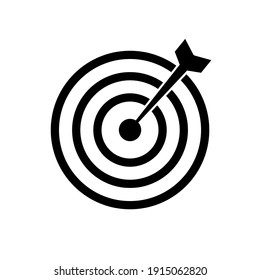 Target bullseye arrow icon flat for apps and websites. Illustration isolated on white background.