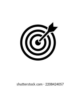 Target Bullseye Arrow Icon Flat For Apps And Websites. Illustration Isolated On White Background.