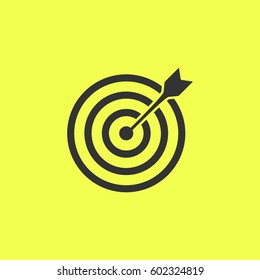 Target Bullseye Arrow Icon Flat. 