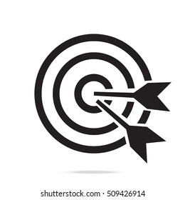 Target Bulls-eye Or Arrow On Target Line Art Icon For Apps And Websites,black Color Outline Symbol.