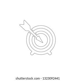 Target bullseye arrow. simple flat vector icon illustration. outline line symbol - editable stroke