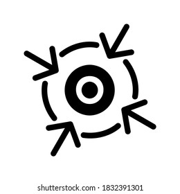 Target Business, Arrow, Goal, Vision and Mission. Glyph Icon