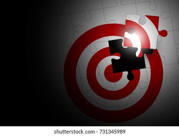 Target business concept of jigsaw puzzle