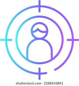 Target Business icon with blue duotone style. success, goal, strategy, concept, arrow, solution, objective. Vector illustration