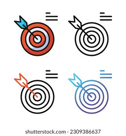 Target business icon design in four variation color
