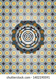 target, business icon inside arabesque style badge. arabic decoration.