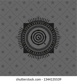 target, business icon inside black emblem. Vintage.