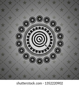 target, business icon inside black emblem. Vintage.