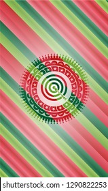 target, business icon inside christmas emblem background.