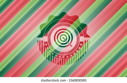 target, business icon inside christmas badge background.