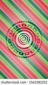 target, business icon inside christmas colors badge.