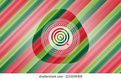 target, business icon inside christmas style badge.. 