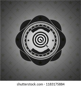 target, business icon inside dark badge or emblem