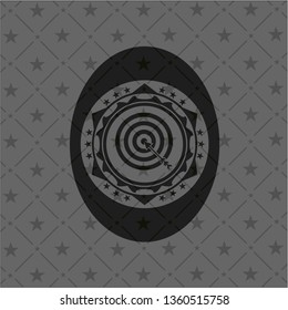 target, business icon inside dark badge or emblem