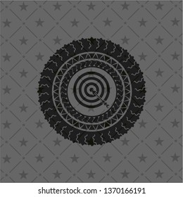 target, business icon inside dark badge