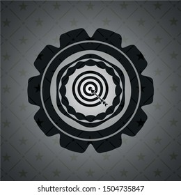 target, business icon inside dark emblem. Retro