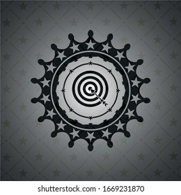 target, business icon inside dark badge or emblem