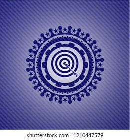 target, business icon inside emblem with jean high quality background