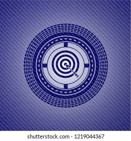 target, business icon inside emblem with jean high quality background