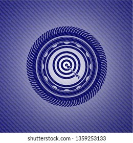 target, business icon inside emblem with jean high quality background