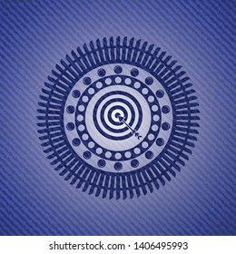 target, business icon inside emblem with jean high quality background