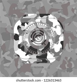 target, business icon inside grey camo texture