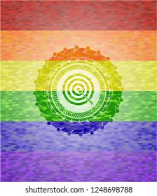 target, business icon inside lgbt colors emblem 