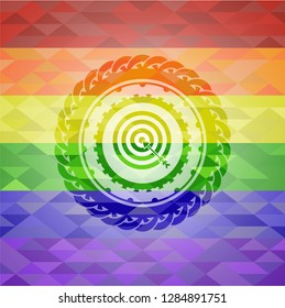 target, business icon inside lgbt colors emblem 