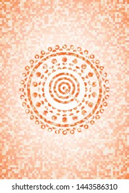 target, business icon inside orange mosaic emblem