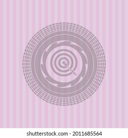 target, business icon inside pink emblem. Conceptual design.