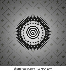 target, business icon inside realistic black emblem
