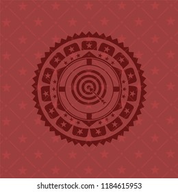 target, business icon inside red emblem. Vintage.
