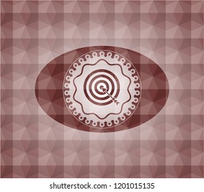  target, business icon inside red seamless polygonal badge.