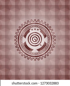 target, business icon inside red seamless geometric badge.