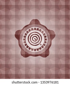 target, business icon inside red badge with geometric pattern. Seamless.