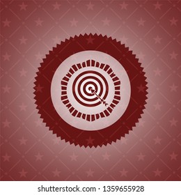 target, business icon inside red emblem. Retro