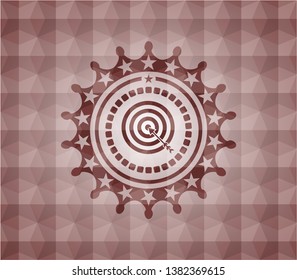 target, business icon inside red badge with geometric pattern. Seamless.
