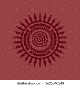 target, business icon inside red emblem. Vintage.