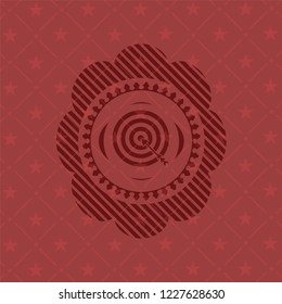 target, business icon inside retro red emblem