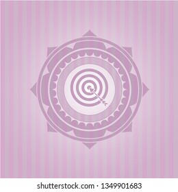 target, business icon inside retro style pink emblem