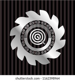 target, business icon inside silver shiny emblem