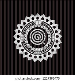 target, business icon inside silver shiny badge