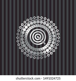 target, business icon inside silver shiny emblem