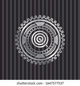 target, business icon inside silver emblem or badge