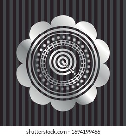 target, business icon inside silver shiny emblem