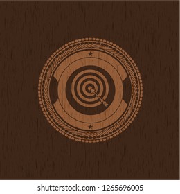 target, business icon inside vintage wooden emblem